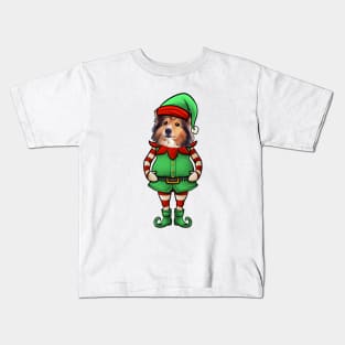 Shetland Sheepdog Christmas Elf Kids T-Shirt